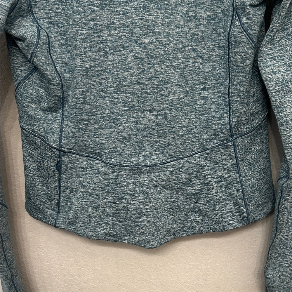 Lululemon Athletica Teal Heathered Half-Zip Sweatshirt - Picture 6 of 7
